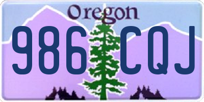 OR license plate 986CQJ