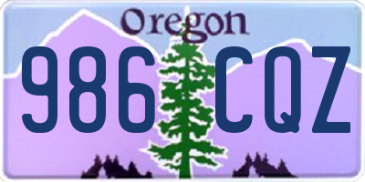 OR license plate 986CQZ