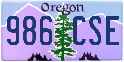OR license plate 986CSE