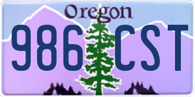 OR license plate 986CST