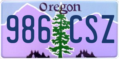 OR license plate 986CSZ