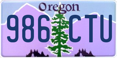 OR license plate 986CTU