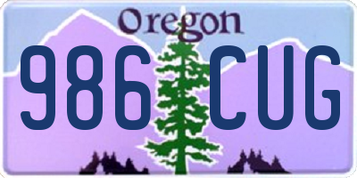 OR license plate 986CUG