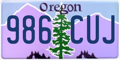 OR license plate 986CUJ