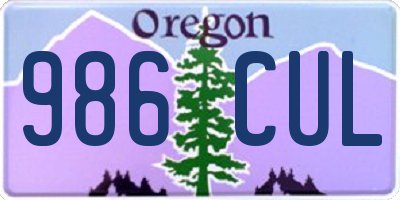 OR license plate 986CUL