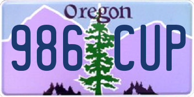 OR license plate 986CUP