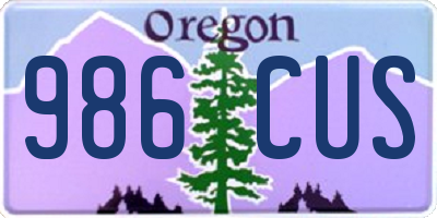 OR license plate 986CUS