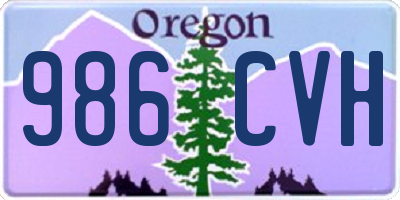 OR license plate 986CVH