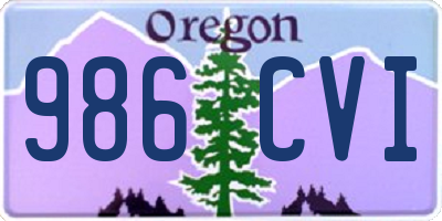 OR license plate 986CVI