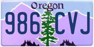 OR license plate 986CVJ