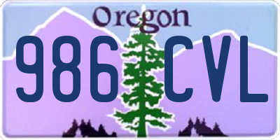 OR license plate 986CVL