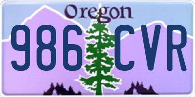OR license plate 986CVR
