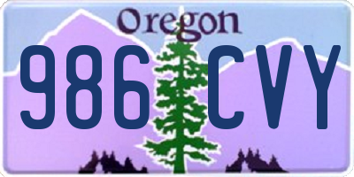 OR license plate 986CVY