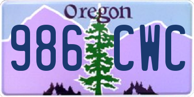 OR license plate 986CWC