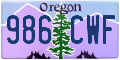 OR license plate 986CWF