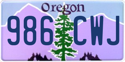 OR license plate 986CWJ
