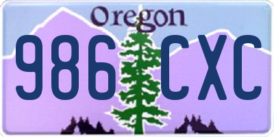 OR license plate 986CXC