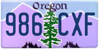 OR license plate 986CXF