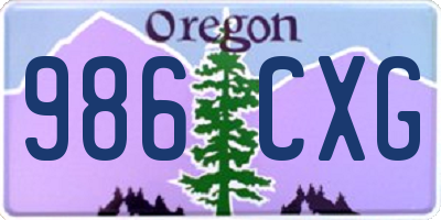OR license plate 986CXG