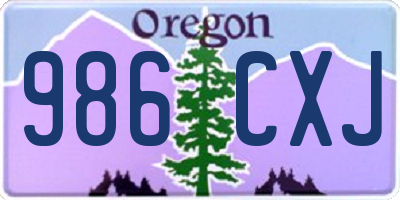 OR license plate 986CXJ