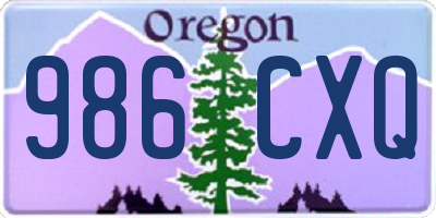 OR license plate 986CXQ