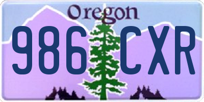 OR license plate 986CXR
