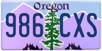 OR license plate 986CXS