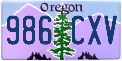 OR license plate 986CXV