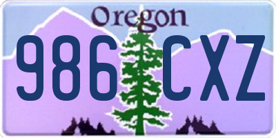 OR license plate 986CXZ