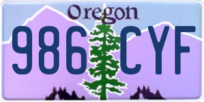 OR license plate 986CYF