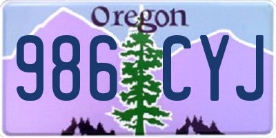 OR license plate 986CYJ
