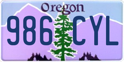 OR license plate 986CYL