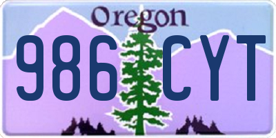 OR license plate 986CYT