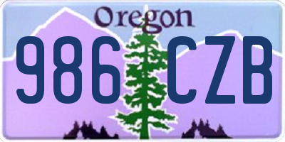 OR license plate 986CZB