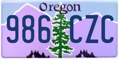 OR license plate 986CZC