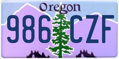 OR license plate 986CZF