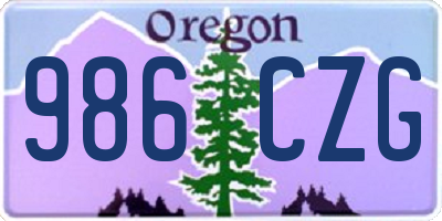 OR license plate 986CZG