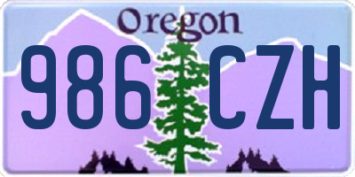 OR license plate 986CZH