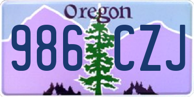 OR license plate 986CZJ