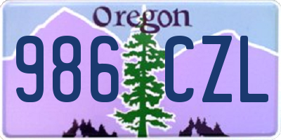 OR license plate 986CZL