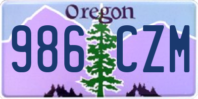 OR license plate 986CZM
