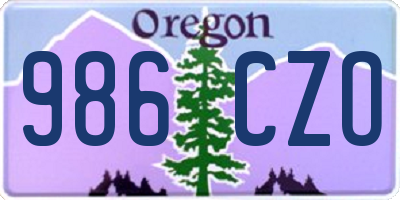 OR license plate 986CZO