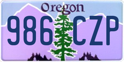 OR license plate 986CZP