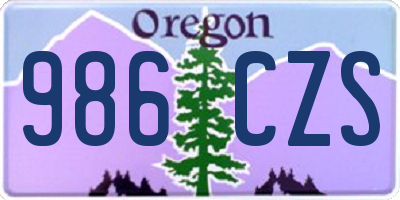 OR license plate 986CZS