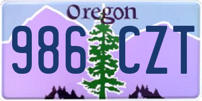 OR license plate 986CZT