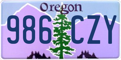 OR license plate 986CZY