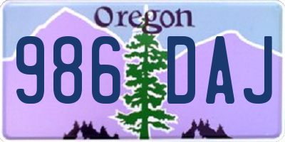 OR license plate 986DAJ