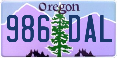 OR license plate 986DAL