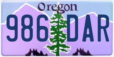 OR license plate 986DAR