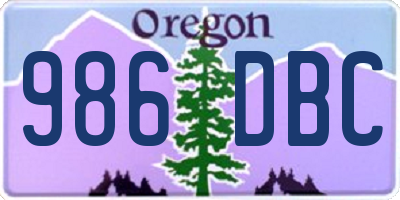 OR license plate 986DBC